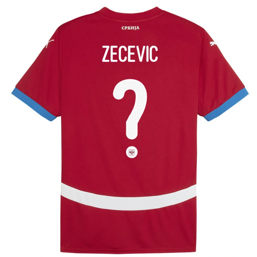 Danxen Homem Camisola Sérvia Nikola Zecevic #0 Vermelho Principal 24-26 Camisa
