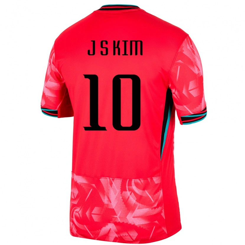 Danxen Homem Camisola Coreia Do Sul Ji-Sung Kim #10 Vermelho Principal 24-26 Camisa