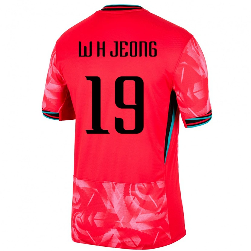 Danxen Homem Camisola Coreia Do Sul Hyun-Woong Jeong #19 Vermelho Principal 24-26 Camisa