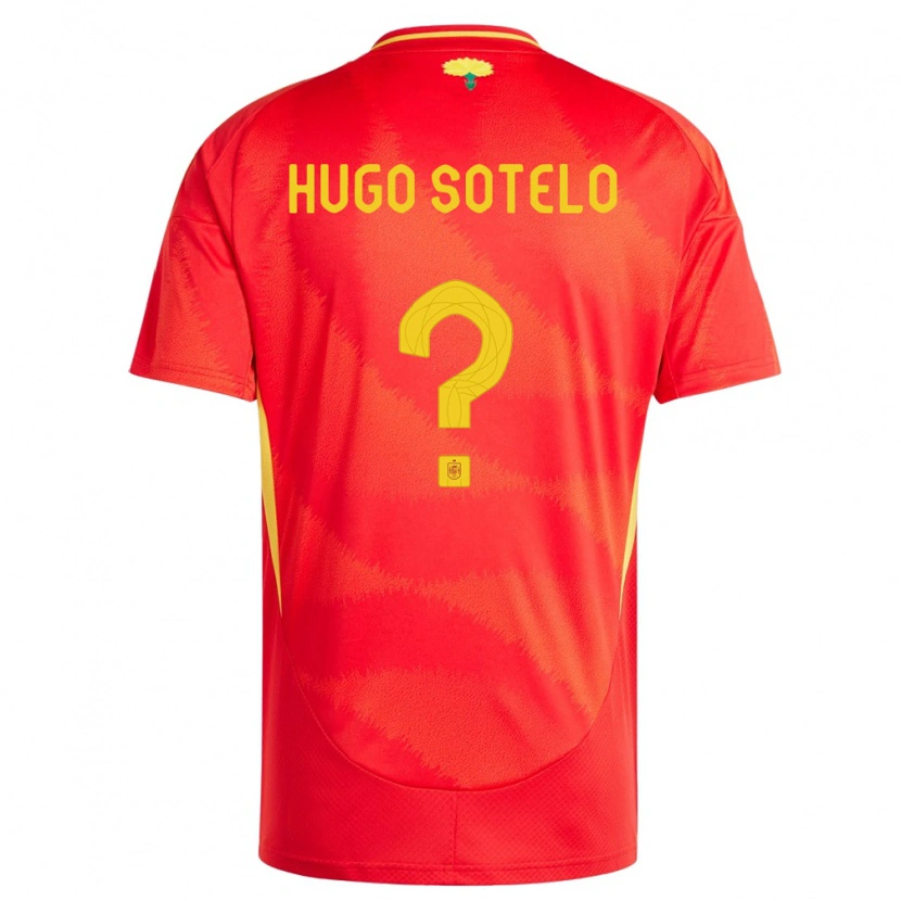 Danxen Homem Camisola Espanha Hugo Sotelo #0 Vermelho Principal 24-26 Camisa