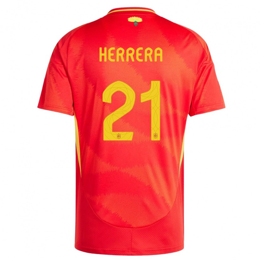 Danxen Homem Camisola Espanha Iker Herrera #21 Vermelho Principal 24-26 Camisa