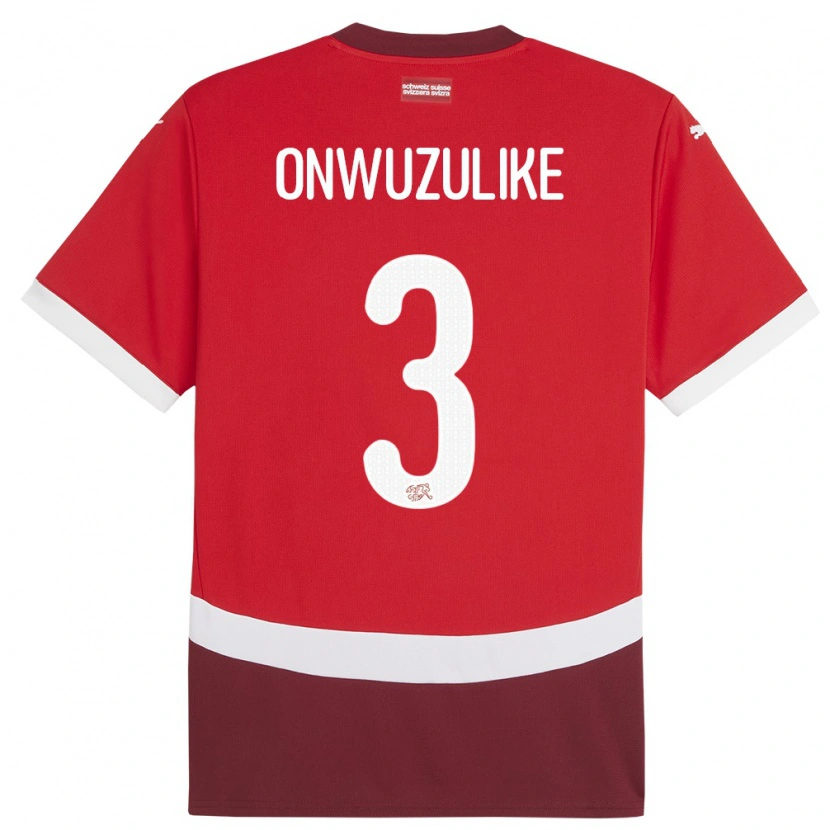 Danxen Homem Camisola Suiça Ifeanyichukwu Onwuzulike #3 Vermelho Principal 24-26 Camisa