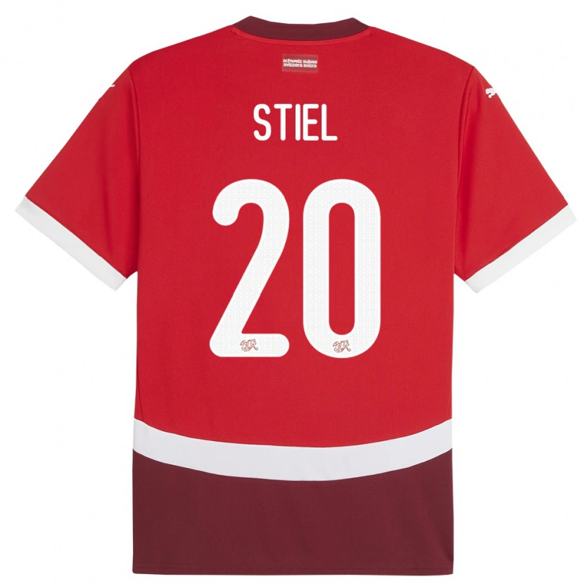 Danxen Homem Camisola Suiça Jill Stiel #20 Vermelho Principal 24-26 Camisa