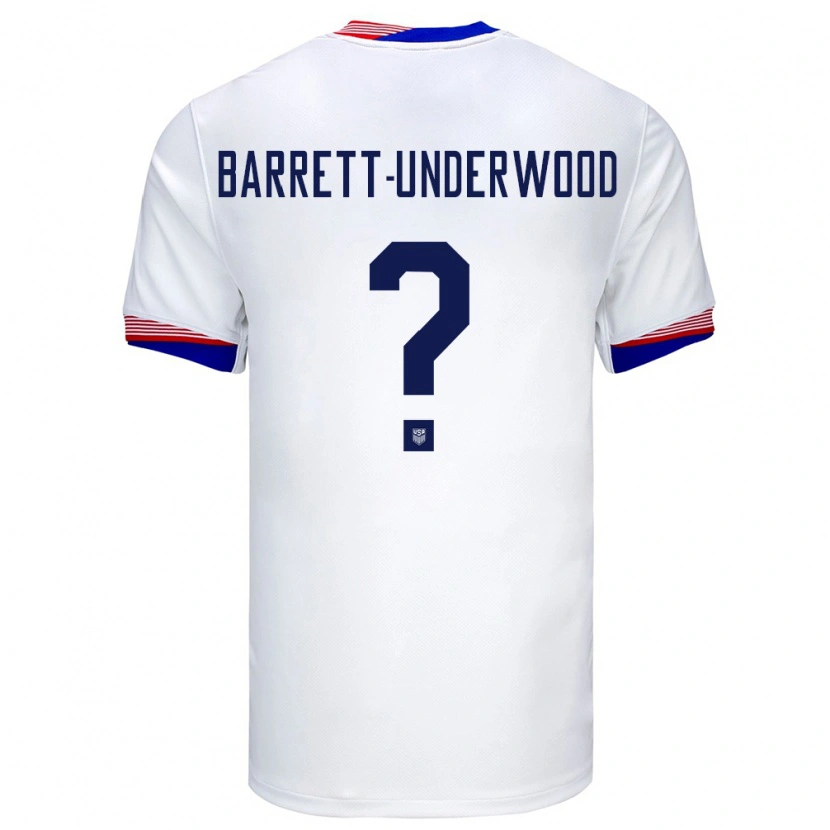 Danxen Homem Camisola Estados Unidos Keehan Barret-Underwood #0 Branco Principal 24-26 Camisa
