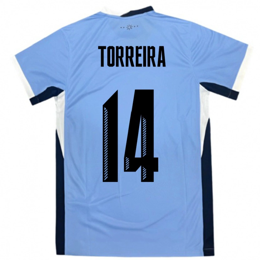 Danxen Homem Camisola Uruguai Lucas Torreira #14 Branco Preto Principal 24-26 Camisa