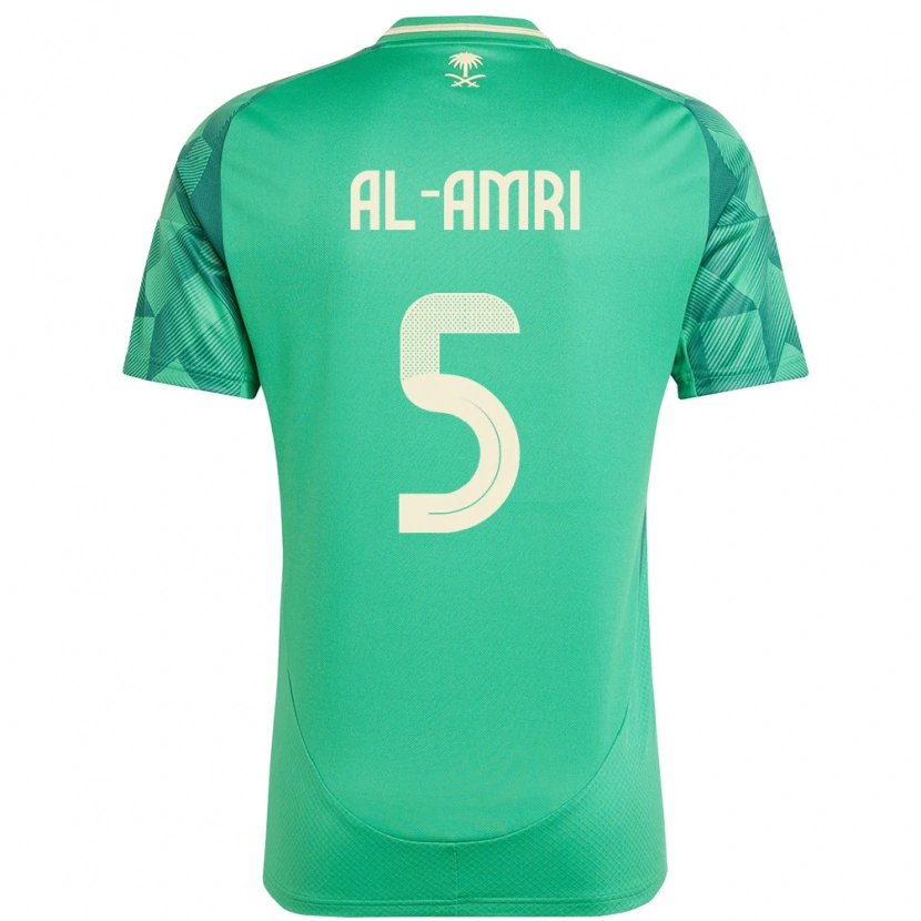 Danxen Homem Camisola Arábia Saudita Husam Al-Amri #5 Verde Principal 24-26 Camisa