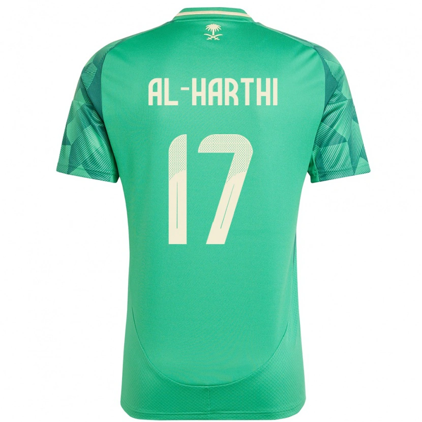 Danxen Homem Camisola Arábia Saudita Adel Al-Harthi #17 Verde Principal 24-26 Camisa