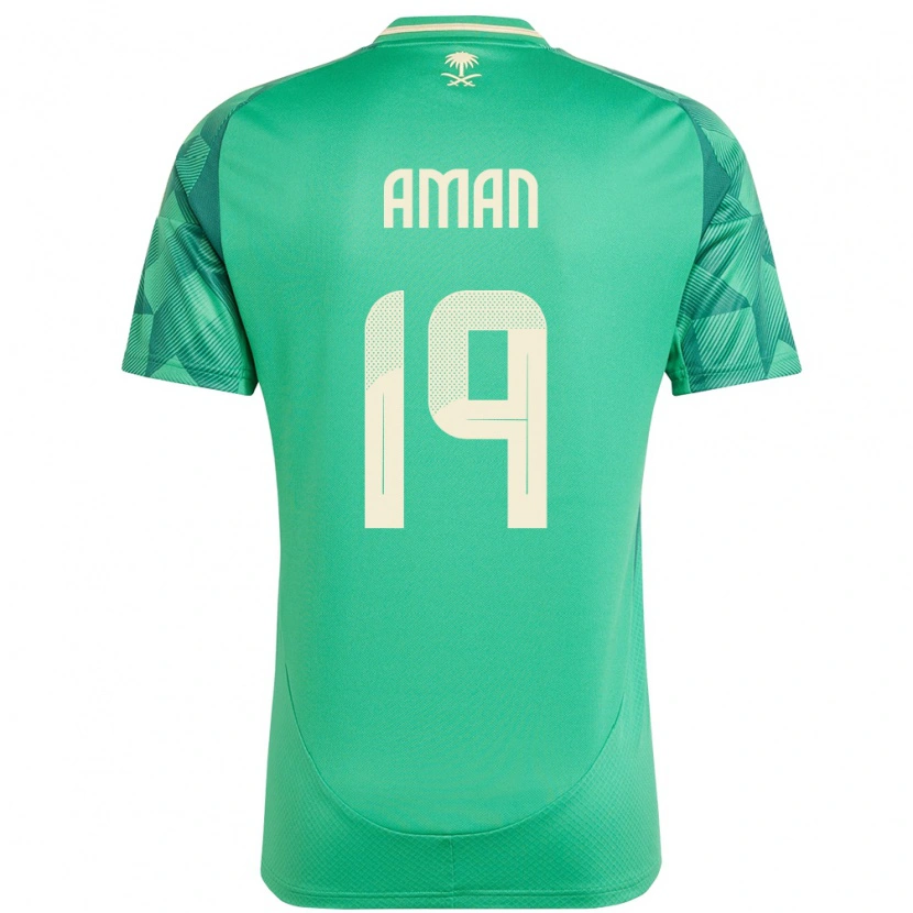 Danxen Homem Camisola Arábia Saudita Awad Aman #19 Verde Principal 24-26 Camisa