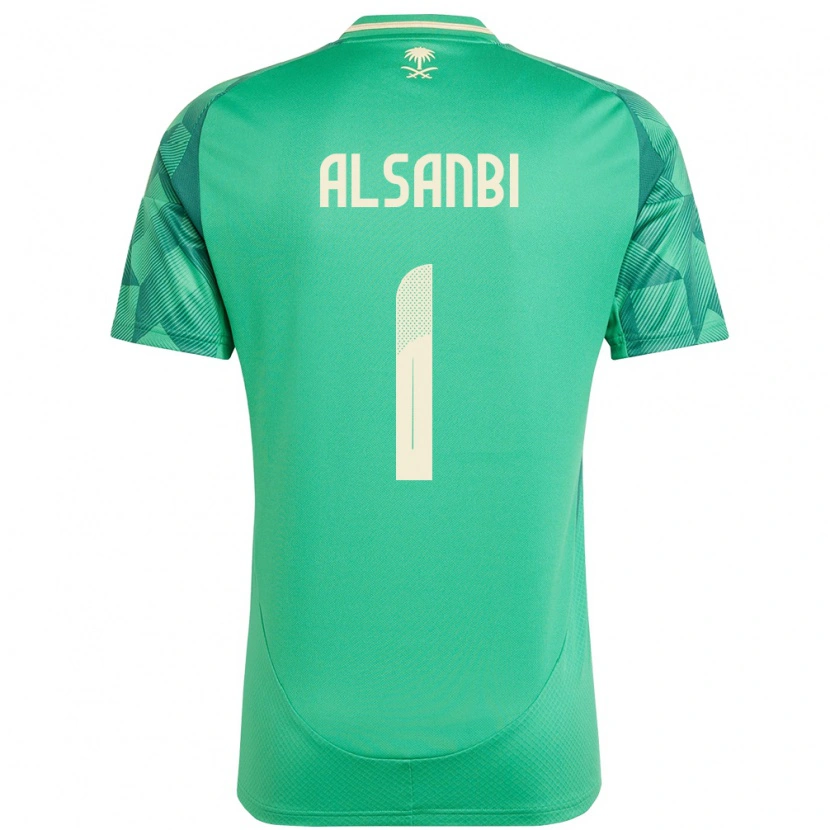 Danxen Homem Camisola Arábia Saudita Abdulrahman Alsanbi #1 Verde Principal 24-26 Camisa