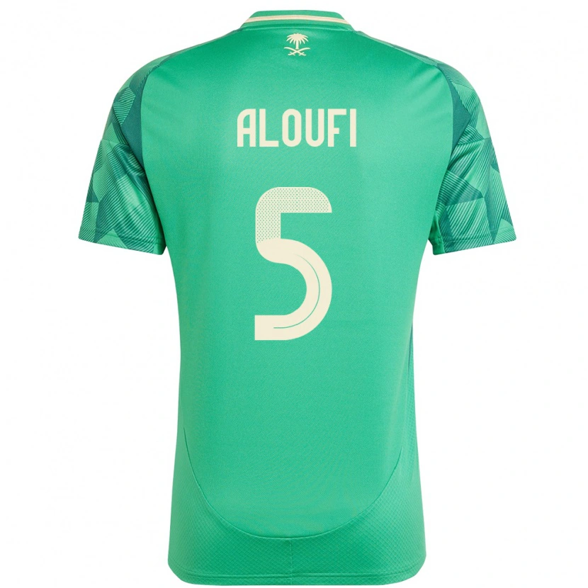 Danxen Homem Camisola Arábia Saudita Mohammed Aloufi #5 Verde Principal 24-26 Camisa