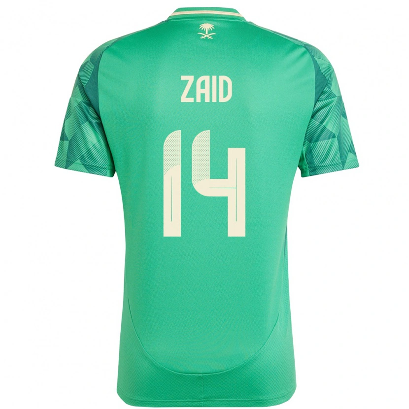 Danxen Homem Camisola Arábia Saudita Abdullah Zaid #14 Verde Principal 24-26 Camisa