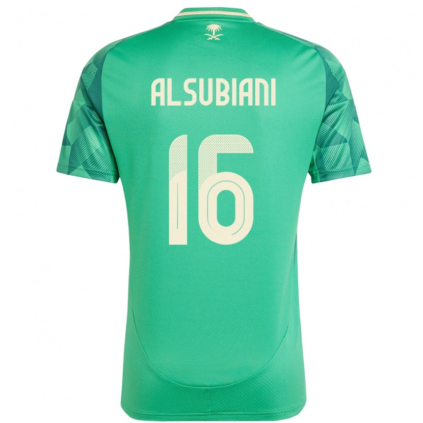 Danxen Homem Camisola Arábia Saudita Faisal Alsubiani #16 Verde Principal 24-26 Camisa
