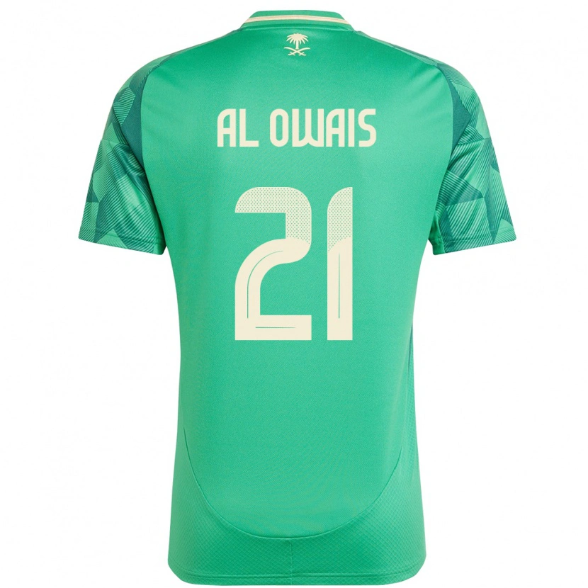 Danxen Homem Camisola Arábia Saudita Mohammed Al Owais #21 Verde Principal 24-26 Camisa