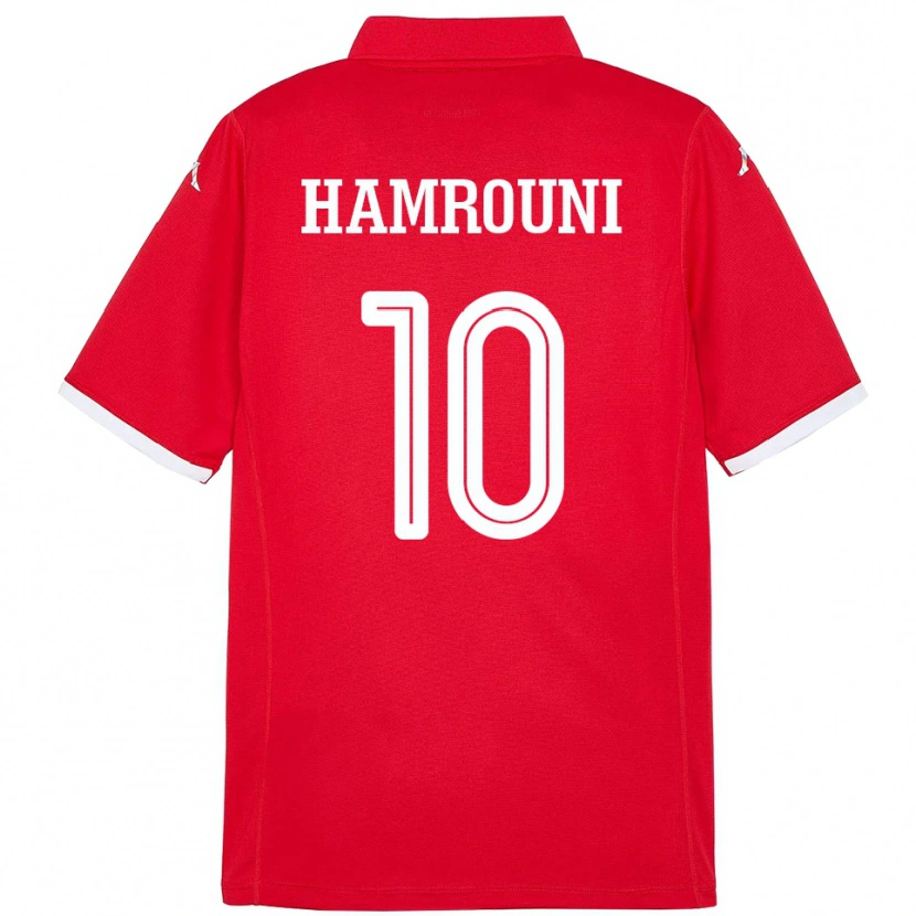Danxen Homem Camisola Tunísia Rayen Hamrouni #10 Vermelho Principal 24-26 Camisa