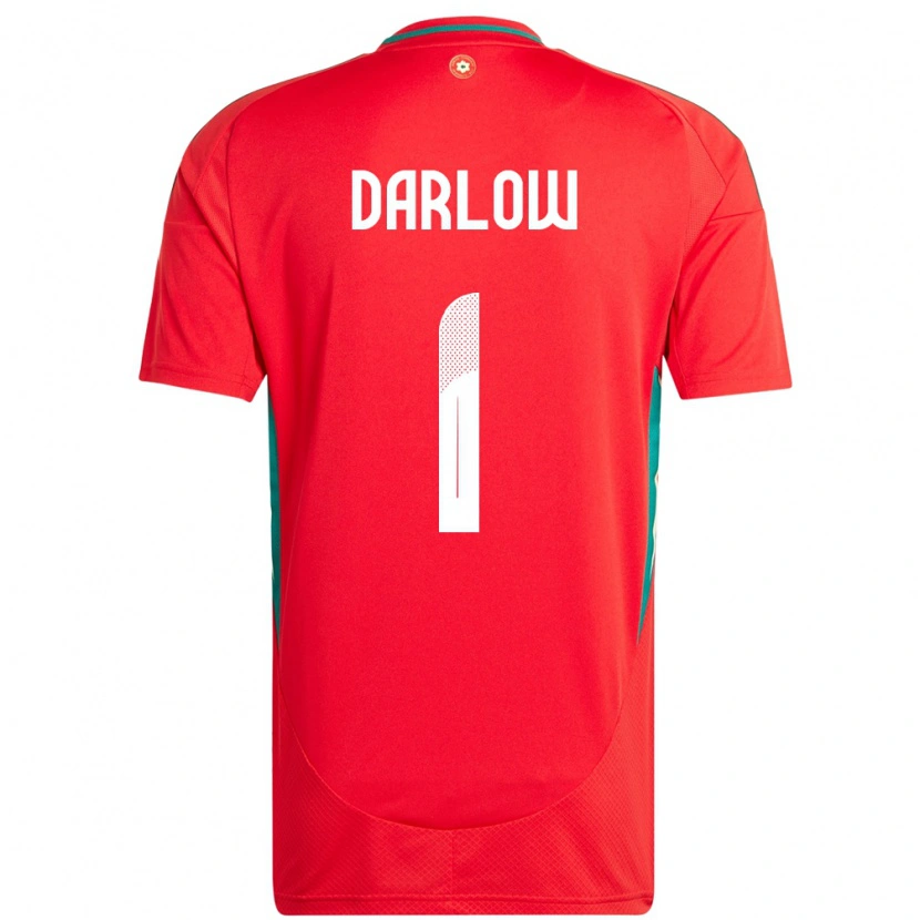 Danxen Homem Camisola País De Gales Karl Darlow #1 Vermelho Principal 24-26 Camisa