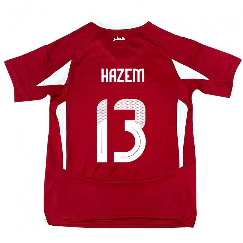 Danxen Homem Camisola Catar Hazem Shehata #13 Vermelho Principal 24-26 Camisa