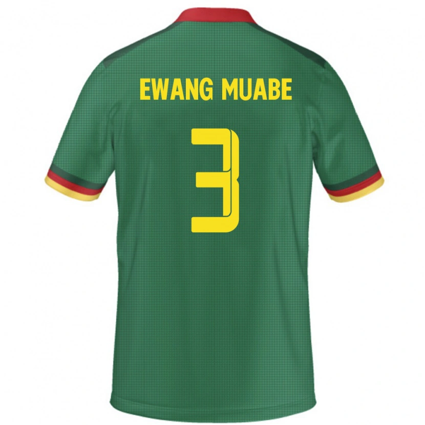 Danxen Homem Camisola Camarões Ebong Ewang Muabe #3 Verde Principal 24-26 Camisa