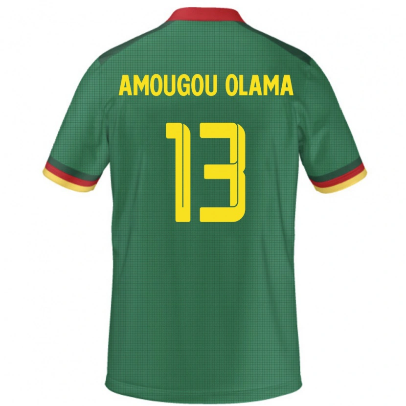 Danxen Homem Camisola Camarões Maurel Amougou Olama #13 Verde Principal 24-26 Camisa