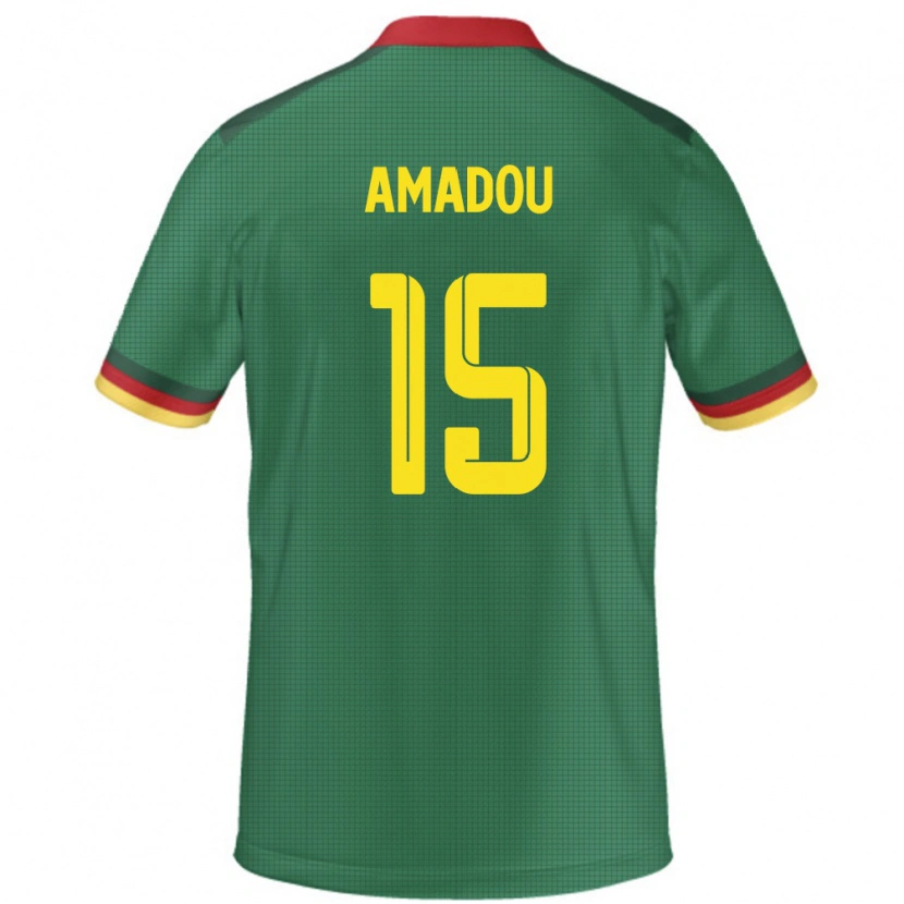 Danxen Homem Camisola Camarões Daouda Amadou #15 Verde Principal 24-26 Camisa