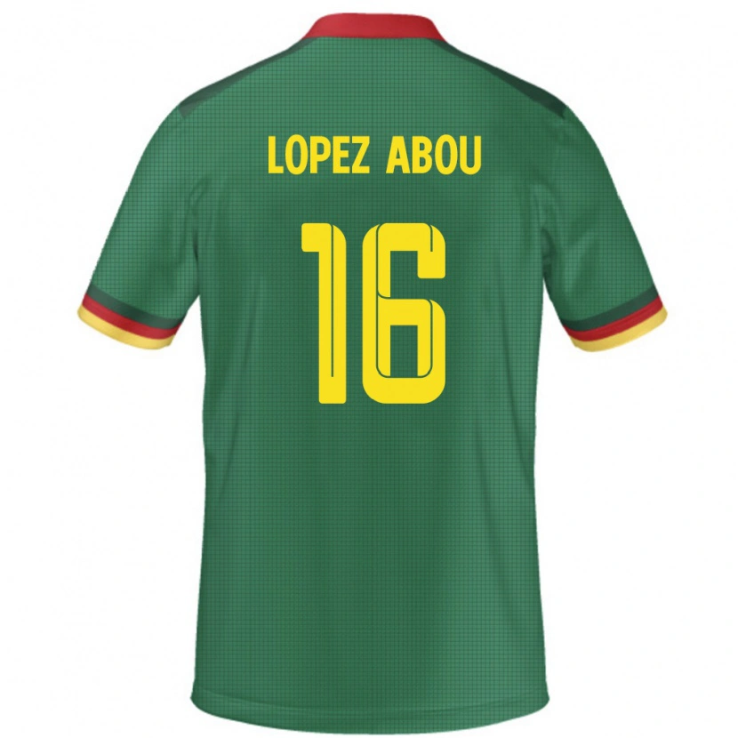 Danxen Homem Camisola Camarões Junior Lopez Abou #16 Verde Principal 24-26 Camisa