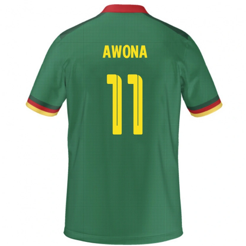 Danxen Homem Camisola Camarões Aurelle Awona #11 Verde Principal 24-26 Camisa