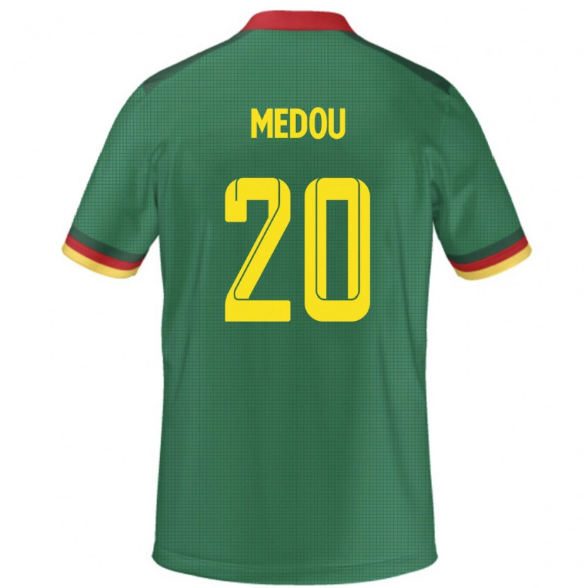 Danxen Homem Camisola Camarões Marc Medou #20 Verde Principal 24-26 Camisa