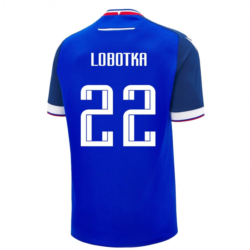 Danxen Homem Camisola Eslováquia Stanislav Lobotka #22 Azul Principal 24-26 Camisa