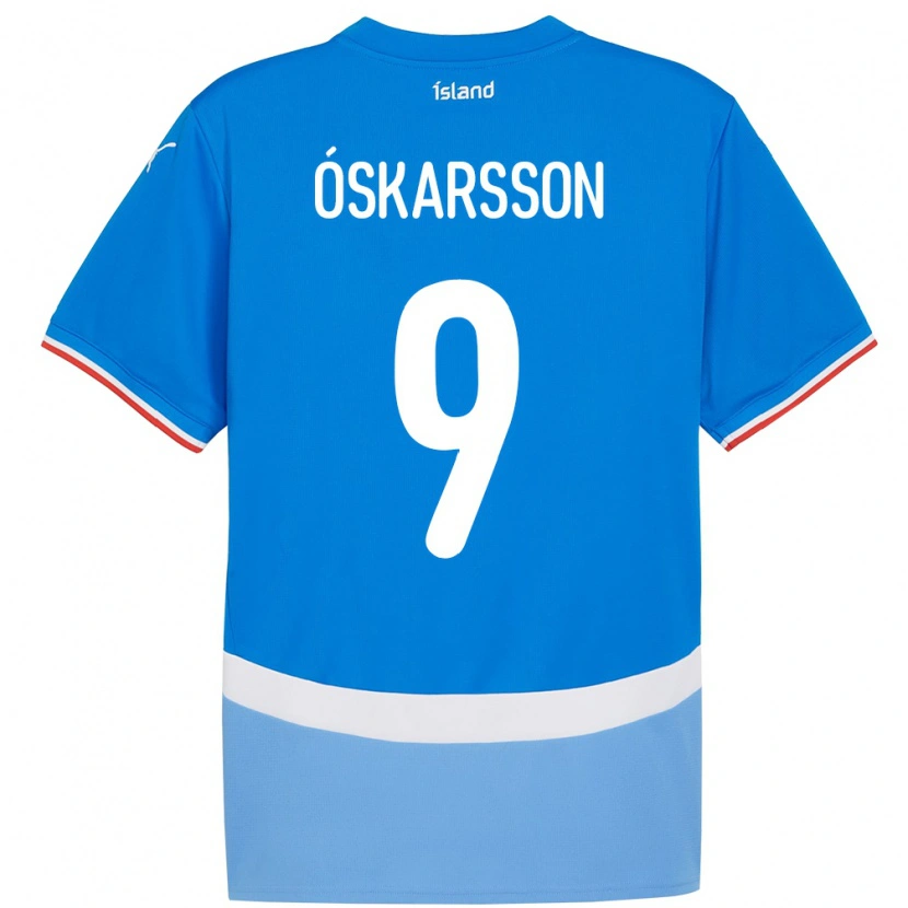 Danxen Homem Camisola Islândia Orri Óskarsson #9 Azul Principal 24-26 Camisa