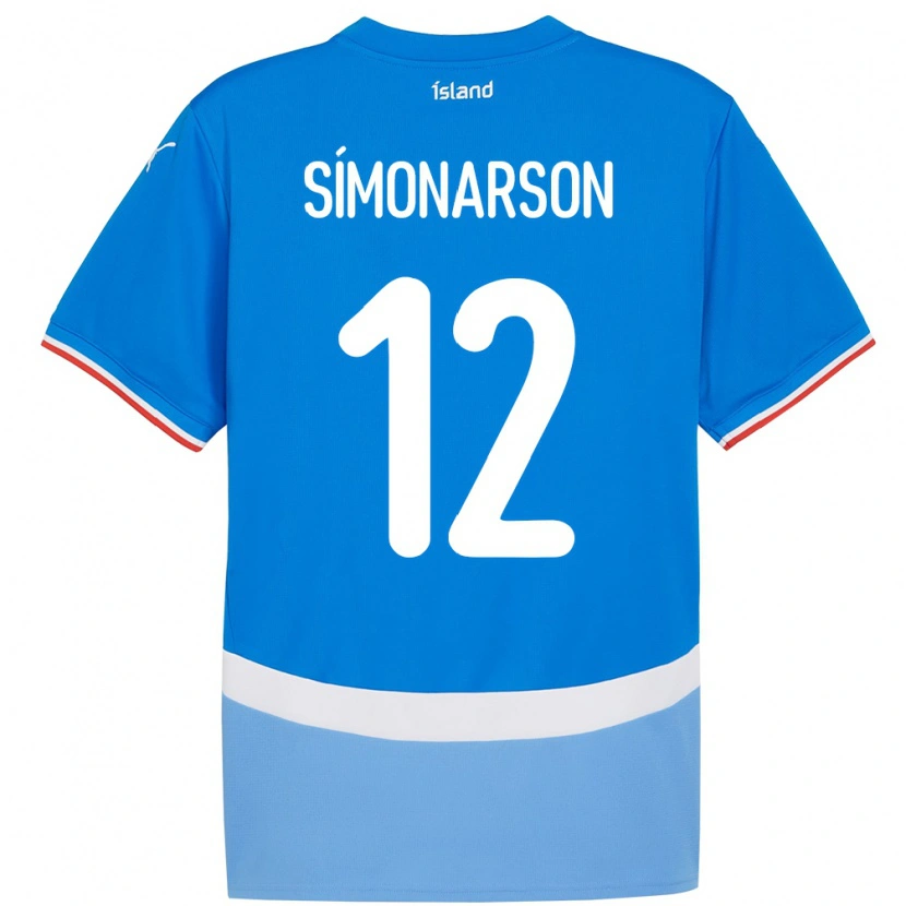 Danxen Homem Camisola Islândia Jón Sölvi Símonarson #12 Azul Principal 24-26 Camisa
