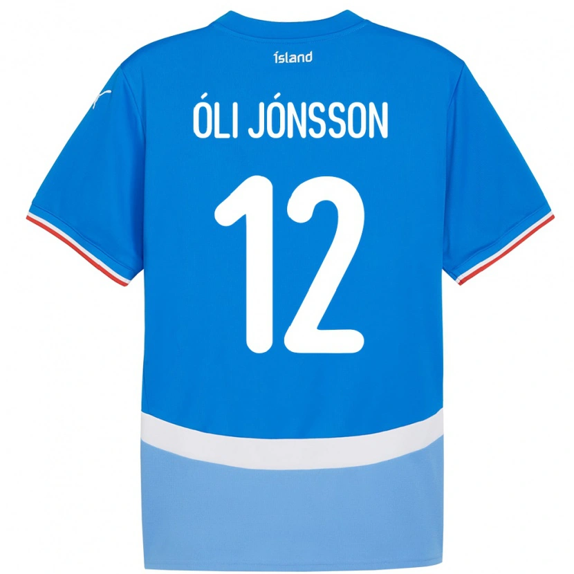 Danxen Homem Camisola Islândia Haukur Óli Jónsson #12 Azul Principal 24-26 Camisa