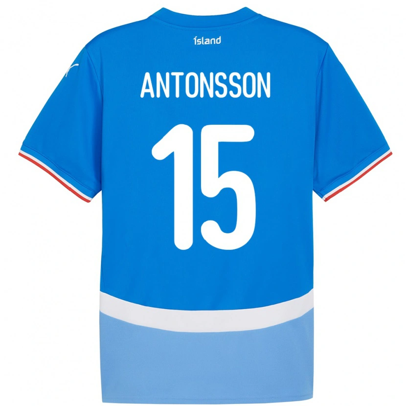 Danxen Homem Camisola Islândia Thorsteinn Antonsson #15 Azul Principal 24-26 Camisa