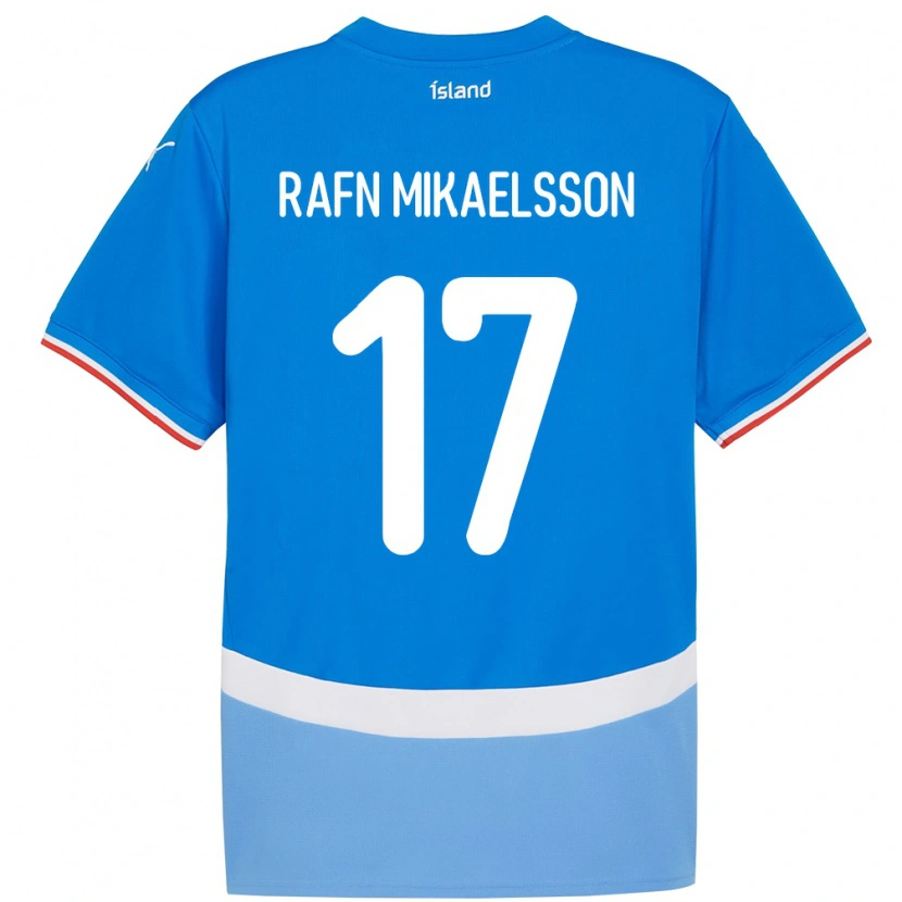 Danxen Homem Camisola Islândia Hilmir Rafn Mikaelsson #17 Azul Principal 24-26 Camisa