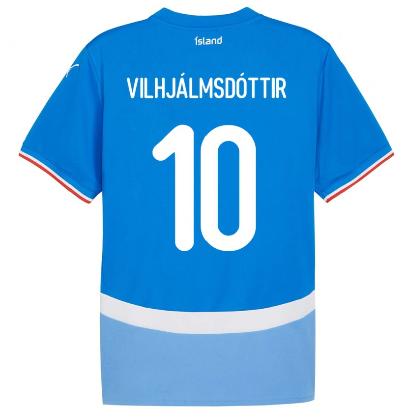 Danxen Homem Camisola Islândia Karólína Lea Vilhjálmsdóttir #10 Azul Principal 24-26 Camisa