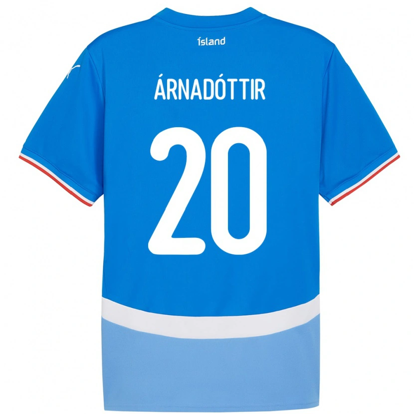 Danxen Homem Camisola Islândia Guðný Árnadóttir #20 Azul Principal 24-26 Camisa