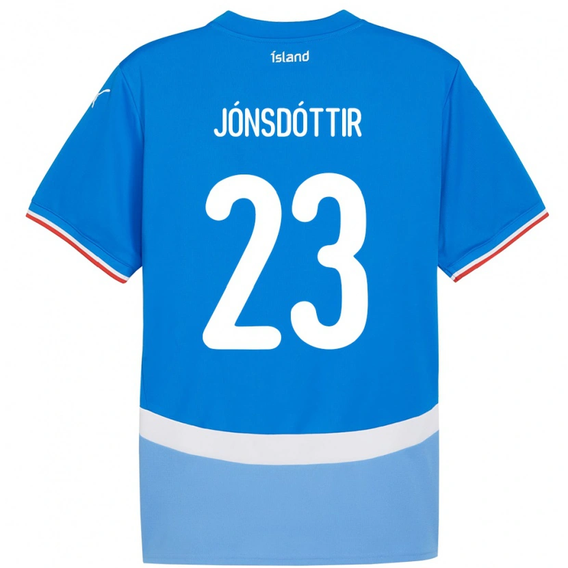 Danxen Homem Camisola Islândia Sveindís Jane Jónsdóttir #23 Azul Principal 24-26 Camisa