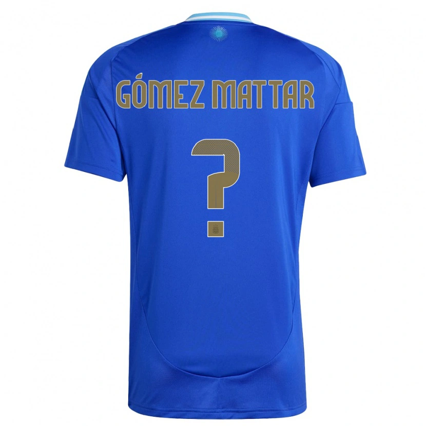 Danxen Homem Camisola Argentina Jerónimo Gómez Mattar #0 Azul Alternativa 24-26 Camisa