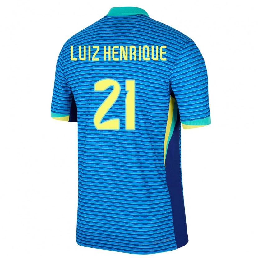 Danxen Homem Camisola Brasil Luiz Henrique #21 Azul Alternativa 24-26 Camisa