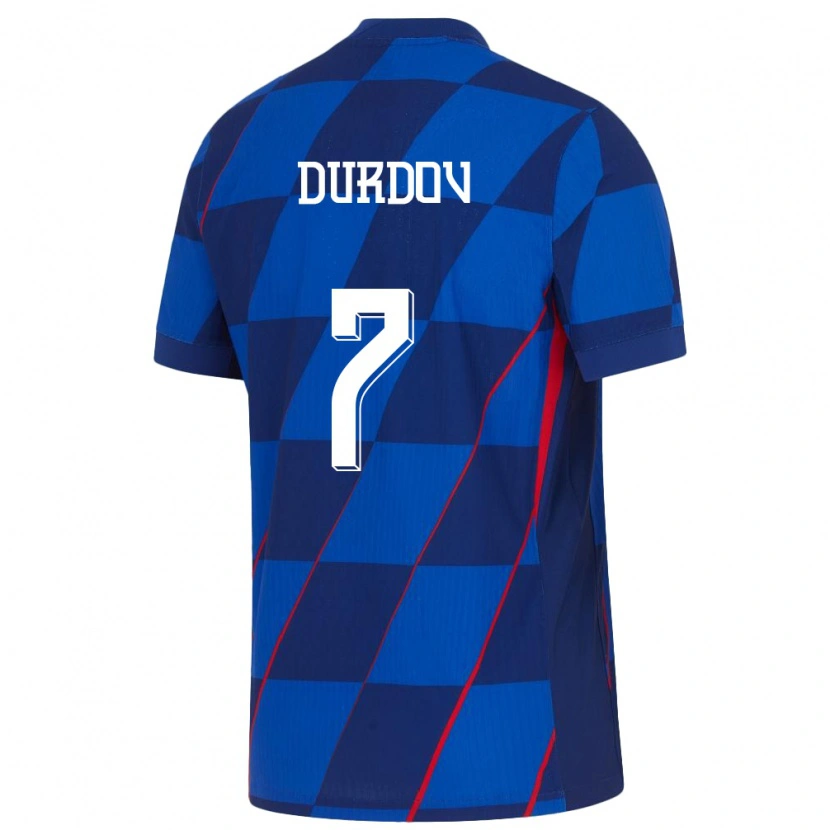Danxen Homem Camisola Croácia Bruno Durdov #7 Azul Alternativa 24-26 Camisa