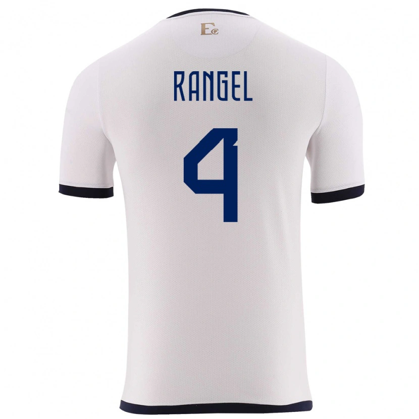 Danxen Homem Camisola Equador Álex Rangel #4 Branco Alternativa 24-26 Camisa