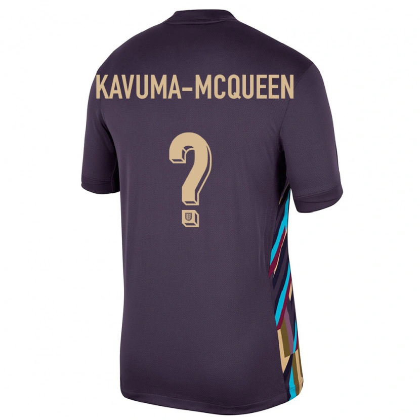 Danxen Homem Camisola Inglaterra Ryan Kavuma-Mcqueen #0 Passa Escura Alternativa 24-26 Camisa