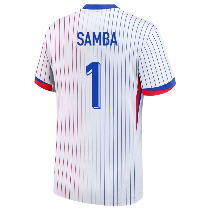 Danxen Homem Camisola França Brice Samba #1 Branco Alternativa 24-26 Camisa