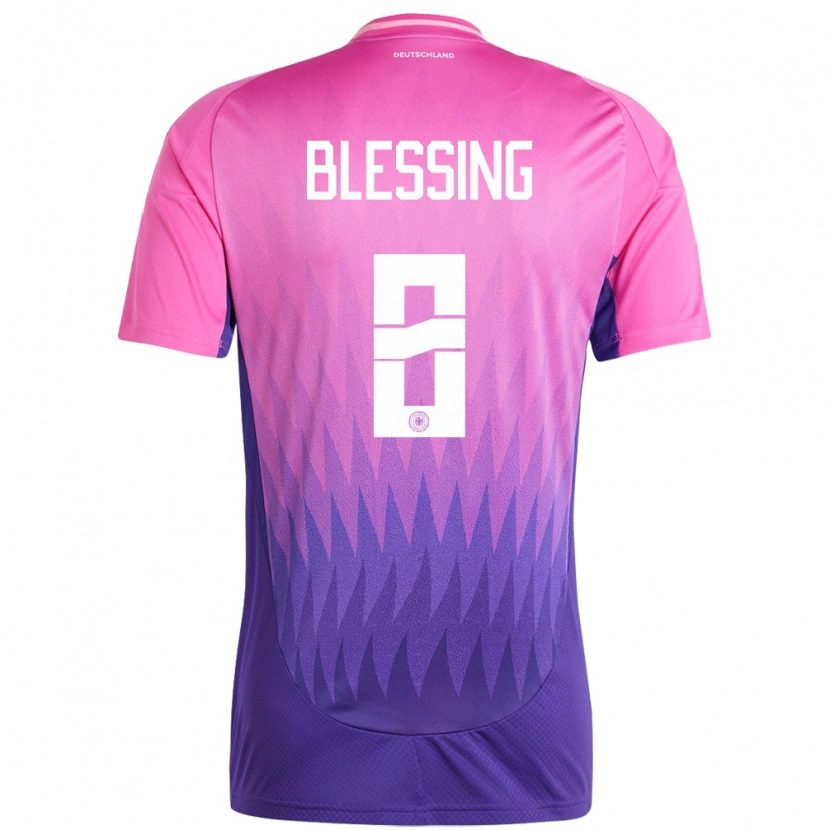 Danxen Homem Camisola Alemanha Èlisée Blessing #8 Rosa Roxo Alternativa 24-26 Camisa