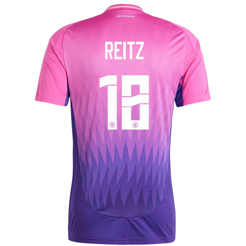 Danxen Homem Camisola Alemanha Rocco Reitz #18 Rosa Roxo Alternativa 24-26 Camisa