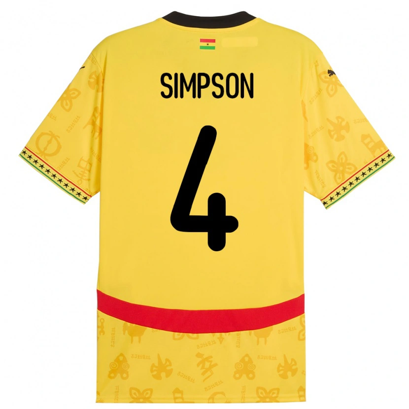 Danxen Homem Camisola Gana Razak Simpson #4 Amarelo Alternativa 24-26 Camisa