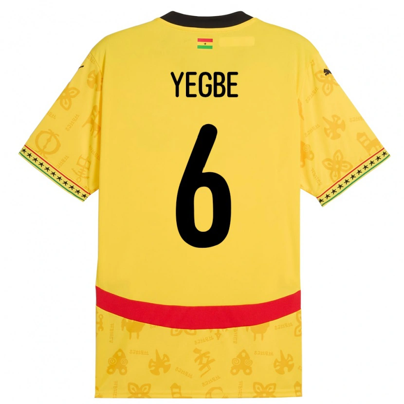 Danxen Homem Camisola Gana Terry Yegbe #6 Amarelo Alternativa 24-26 Camisa