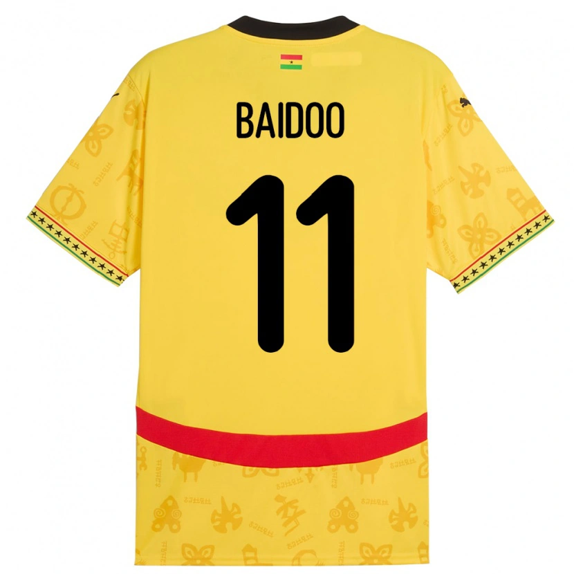 Danxen Homem Camisola Gana Michael Baidoo #11 Amarelo Alternativa 24-26 Camisa
