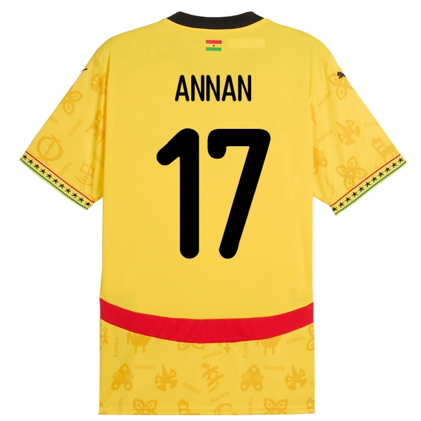 Danxen Homem Camisola Gana Ebenezer Annan #17 Amarelo Alternativa 24-26 Camisa