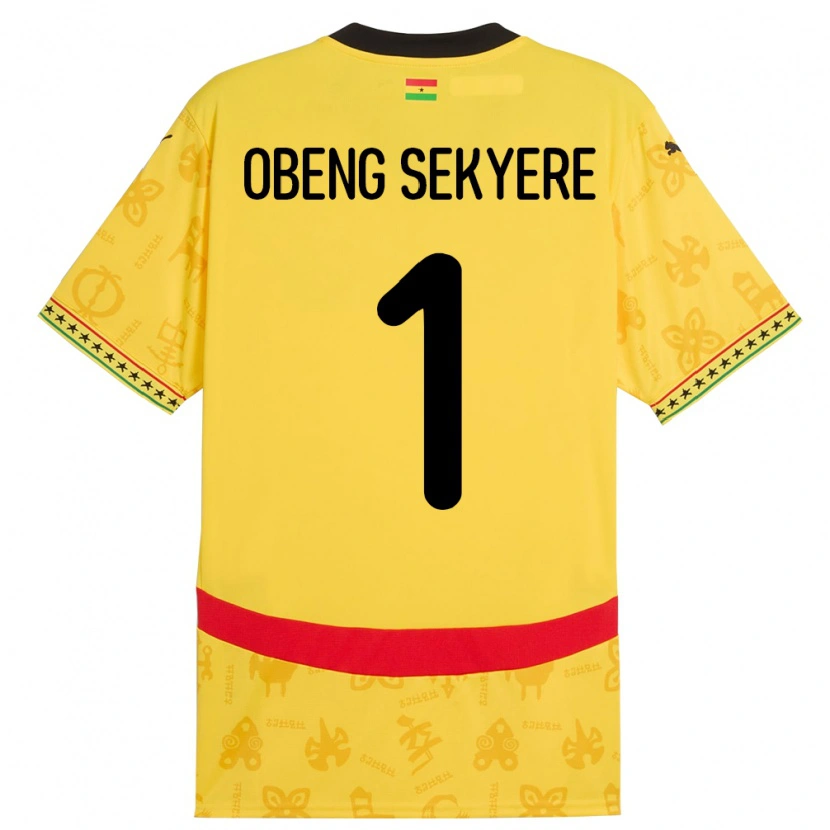 Danxen Homem Camisola Gana Gregory Obeng Sekyere #1 Amarelo Alternativa 24-26 Camisa