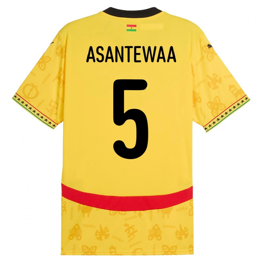 Danxen Homem Camisola Gana Grace Asantewaa #5 Amarelo Alternativa 24-26 Camisa