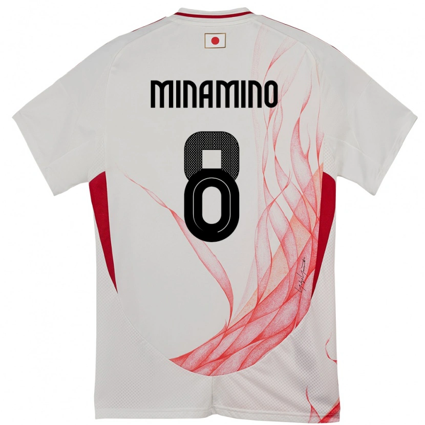 Danxen Homem Camisola Japão Takumi Minamino #8 Branco Alternativa 24-26 Camisa